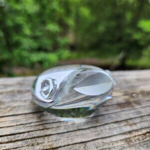 Spode Handcrafted Vintage Crystal Frog Paperweight With Engraved Signature 2.5 I